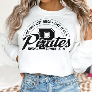 Pirate Football Mom Shirt Svg Files for Cricut, Pirates Mascot Instant Download Sublimation Design, Pirates School Team Game Day Shirt Svg