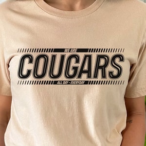 We are Cougars Mascot Svg Cricut Cut File, Digital Download Cougars Cheer Mom Shirt Svg, School Spirit Sport Svg, Cougars Cheer Svg Png