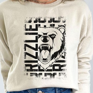 Grizzly Bear Mascot SVG: School Sports Team Cut File (Digital Download)