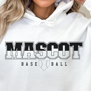 Baseball Team Mascot Shirt Svg Png Eps File for Cricut, Custom Mascot Sweatshirt Sublimation Png, Baseball Cheer Mom, Baseball Team Template