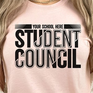 Archivo de artesanía digital de silueta/cricut del consejo estudiantil personalizado, SVG del consejero estudiantil, descarga digital de Stuco, el consejo estudiantil de su escuela PNG
