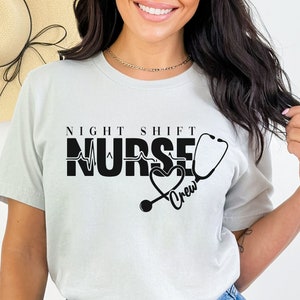 Night Shift Nurse Shirt Svg file for Cricut, Nurse Shirt Png, In My Night Shift Era Shirt Svg, Rn Er Nurse Print Ready Png, Nursing T-Shirt