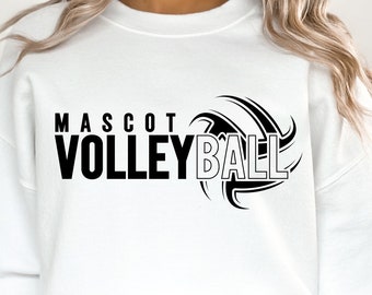 Volleyball Mascot SVG Cut File: Team Design (Digital Download)