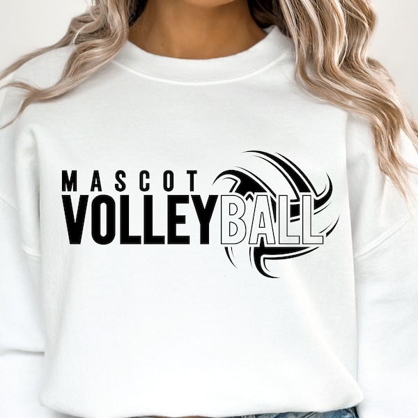 Volleyball Mascot Svg Cut File, Game Day Shirt Svg, Volleyball Team Design, Mascot Png, Volleyball Png Sports Mascot Design Sublimation File