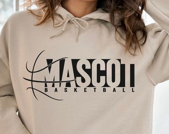 Basketball Team Shirt Mascot Template Svg Cricut Cut File, Basketball Team Template Png, Basketball Cheer Mom Silhouette Svg Png Eps Files