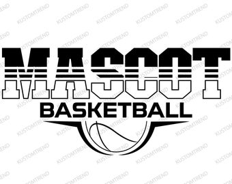 Personlig maskot basket SVG: Klippfil, tröjdesign (digital nedladdning)