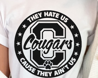 Cougars Mascot SVG PNG: Preppy Team Spirit (Digital Download)