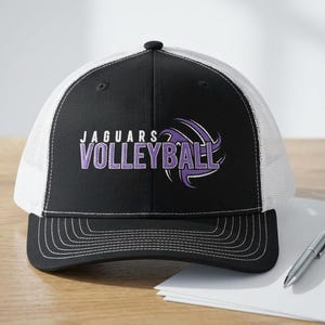 Jaguars Volleyball Two Tone Trucker Hat, Volleyball Game Day Snapback Cap, Jaguars Team Spirit Mom Dad Gift,  School Mascot Sports Apparel