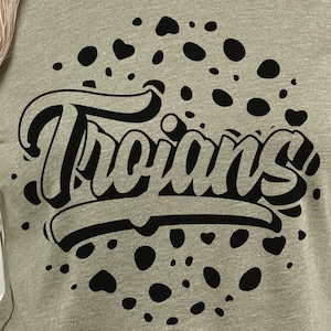 Go Trojans Leopard Svg Files for Cricut, Trojans Mascot School Spirit Svg Digital Download Cut File, Run Trojans Svg, Trojans Cheerleading