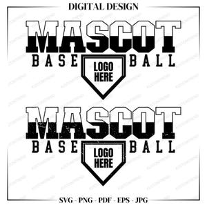 Baseball Mascot Svg Cricut Cut File, Custom Sport Team Logo, Personalized Softball Digital Download Gameday Svg, School Spirit Baseball Svg