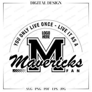 Mavericks Mascot SVG: Cheerleading Design, School Spirit (Digital Download)