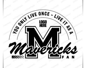 Mavericks Mascot SVG: Cheerleading Design, School Spirit (Digital Download)