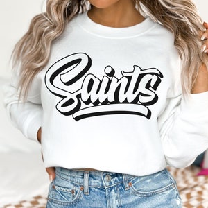 Saints Game Day Svg for Cricut, Saints Football Cheer Mom Png for Shirts Instant Download, Saints Football Mascot Svg Silhouette Cut File