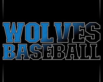 Wölfe Baseball SVG, Varsity Design (Digitaler Download)