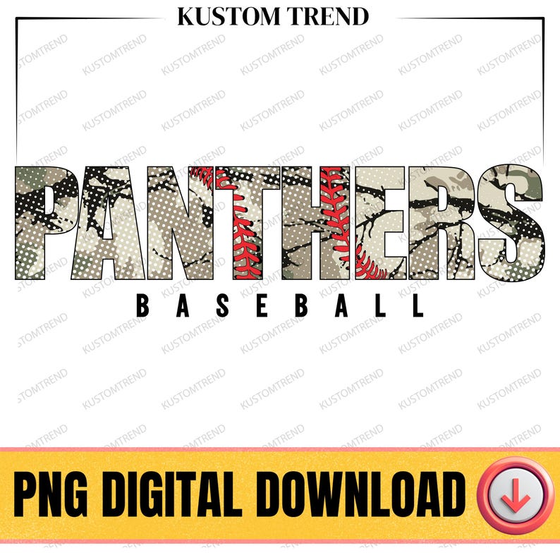 Panthers Baseball Camo PNG Design, Sports Mom Mascot Tee Graphic ...