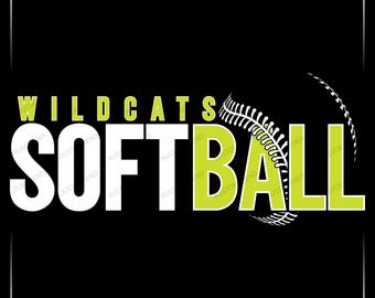 Wildkatzen Softball SVG Schnittdatei, Team Maskottchen Grafik (Digitaler Download)