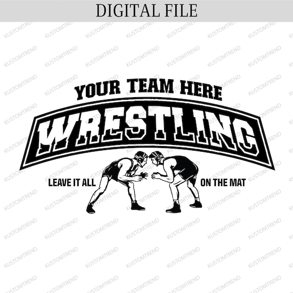 Wrestling Team Mascot SVG Cut File: School Spirit Design (Digital Download)