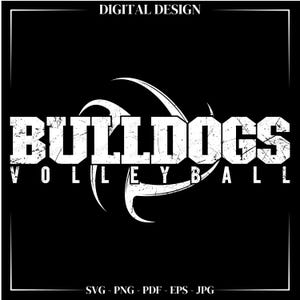 Bulldogs Volleyball SVG: Mascot Cut Files for Cricut (Digital Download
