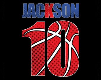 Benutzerdefinierte Basketball Name Nummer Shirt SVG PNG, personalisierte Sport Team Design (digitaler Download)