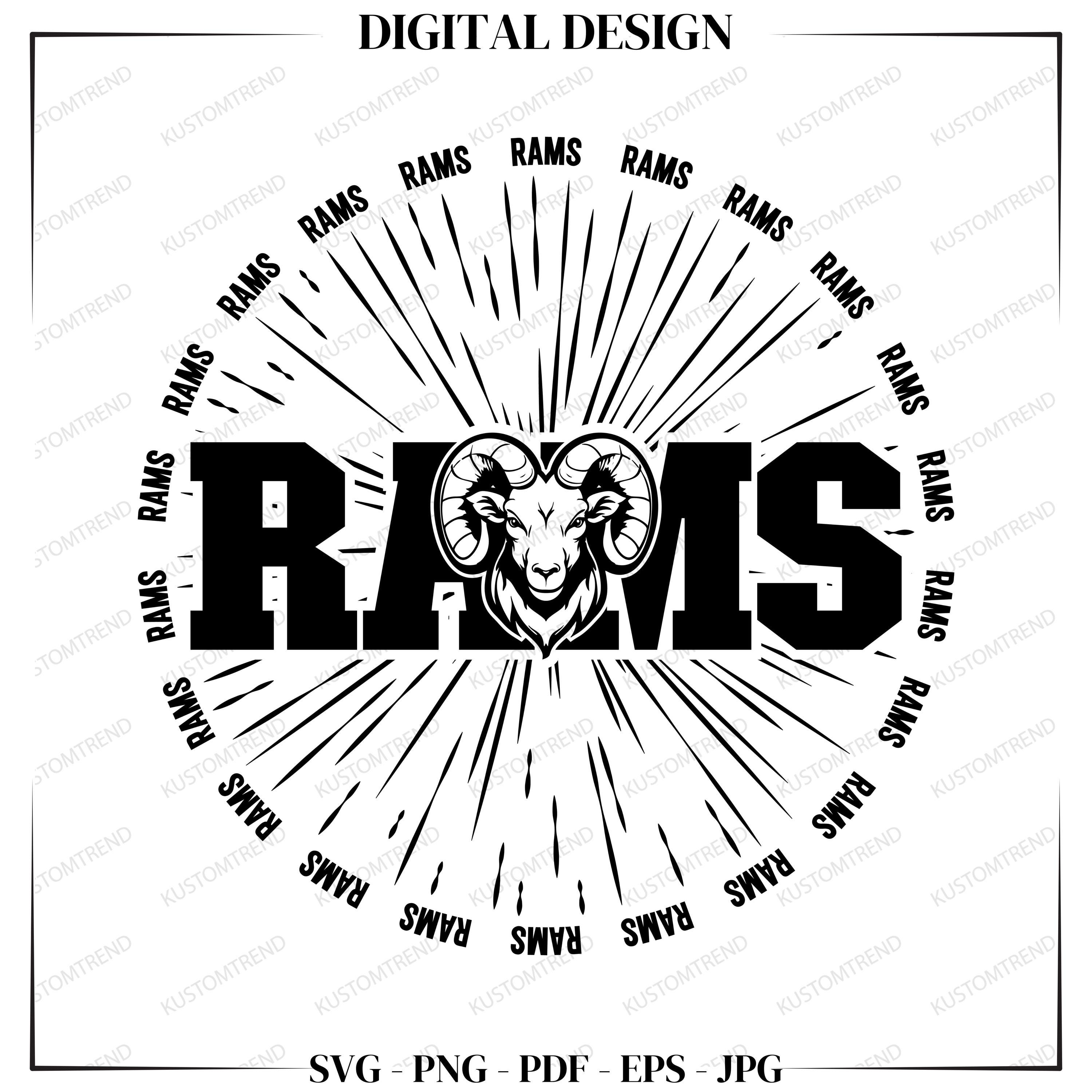 Rams Mascot SVG Cut File: Football Shirt Design (digital Download) - Etsy