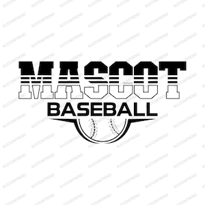 Baseball Mascot Svg Cricut Cut File, Digital Download Sport School Pride Svg, School Spirit Png Design, Custom Team Svg, Baseball Team Shirt
