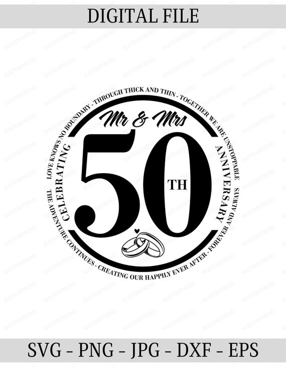 SVG 50e anniversaire : Mr et Mme Golden Years Design (téléchargement  numérique) - Etsy France, image size:570x731