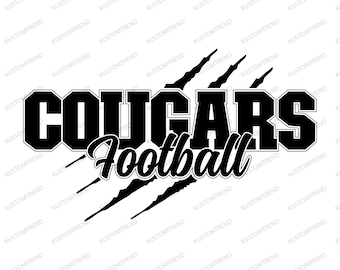Cougars Football Game Day SVG, Cougar School Spirit Cut File (Digital Download)