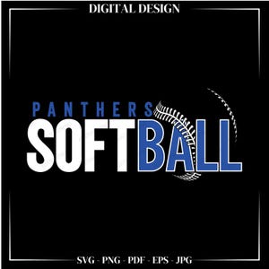 Panthers Softball SVG: Laganda Klippfil (Digital Nedladdning