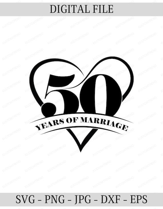 50th Anniversary Shirt Design: Couples SVG, PNG, PDF (Digital Download)