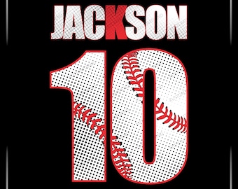Personalisierte Baseball Jersey Name Nummer SVG PNG, benutzerdefinierte Sportgrafik (digitaler Download)