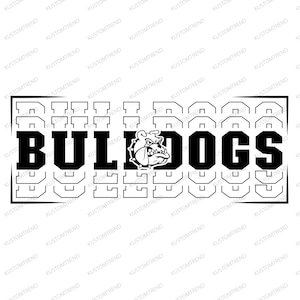 Bulldogs Shirt Design Svg File for Cricut, Bulldog Mascot Svg & Png, Bulldogs Silhouette Svg, Bulldogs Instant Download Digital Cutting File