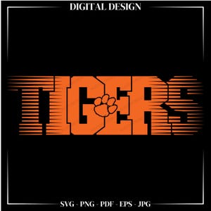 Mascotte Tigers SVG: design per la giornata della partita di Cheer Mom (download digitale)