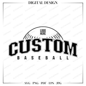 Custom Baseball Team Mascot Shirt Design (Digital Download)