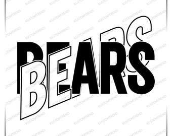 Bears Mascot SVG Cut File: Shirt Design, Clipart (Digital Download)