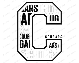 Cougars Mascot SVG: School Spirit Cheer Design (Digital Download)