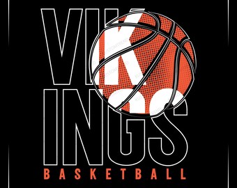 Baloncesto Vikings SVG, Vector de espíritu escolar (Descarga digital)