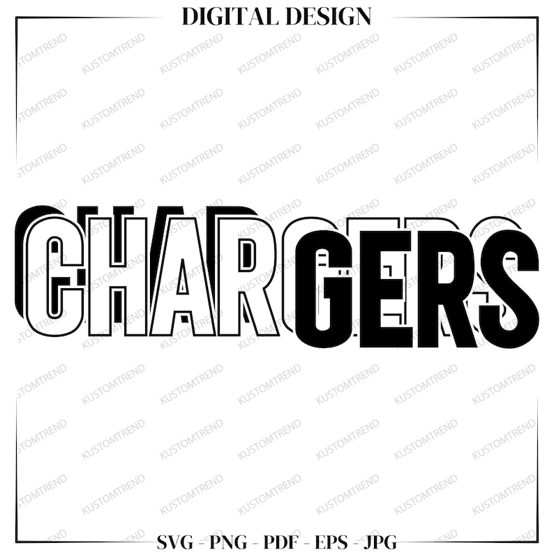 Chargers Mascot SVG: Football Team Spirit Cut Files (digital Download ...
