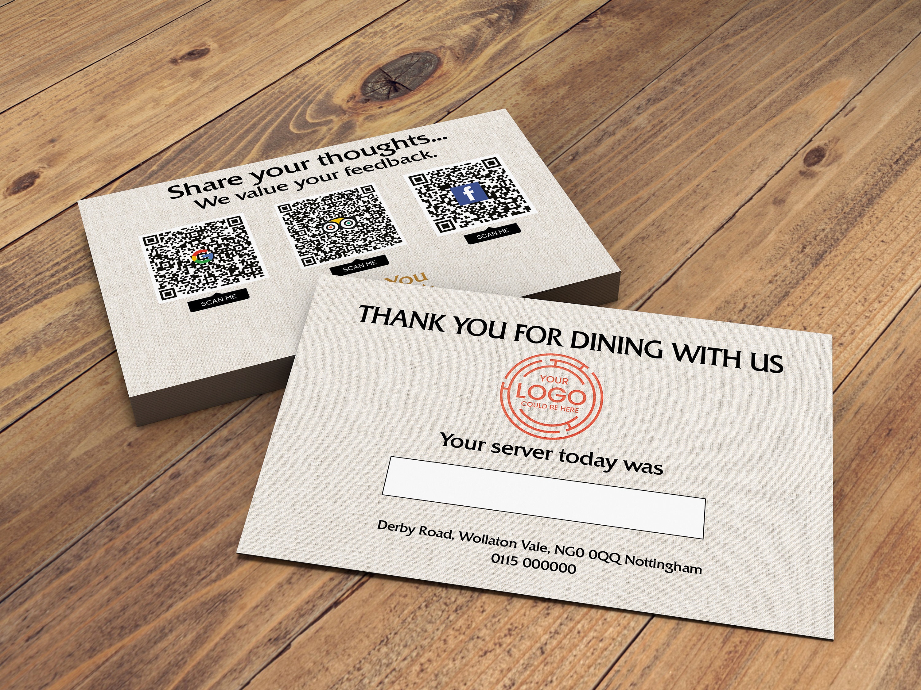 Google My Business Review/facebook Review/tripadvisor Cards Etsy UK