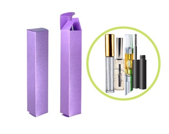 Lip Gloss Boxes, Mascara Box Packaging, Travel Perfume 10ml Boxes, Bulk Wholesale Vendor Lavender Retail Packaging Boxes