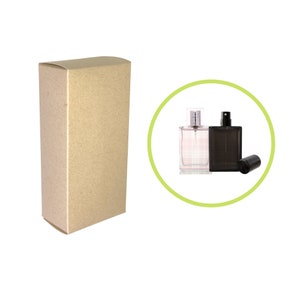 Cajas de colonia para embalaje de fragancias en Kraft marrón claro para cajas de botellas de perfume, espacios en blanco al por mayor