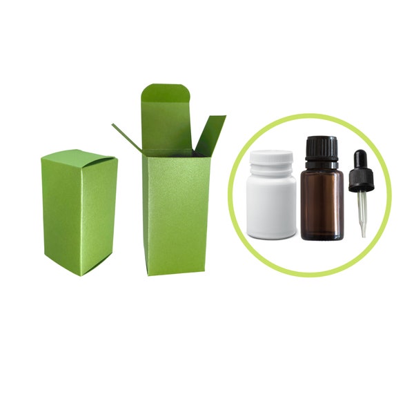 1oz Product Box 1.5x1.5x3.125" Sage Green Dropper Bottle Box Used for Essential oils Packaging and Cosmetic Packaging