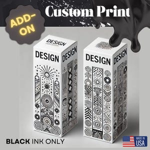 Benutzerdefinierte Druckverpackungsboxen, Add-On-Preis für schwarze Tinte | Personalisierte Boxen | Produktboxen für den Detailhandel | Benutzerdefinierter Box-Druck | Fügen Sie Ihr Logo hinzu