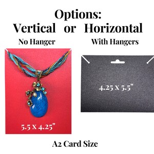 Tarjetas para collar extra grandes con bolsillos para cadena, hechas con cartulina premium de colores, juego de 50