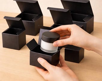 Elegant Black Square Gift Boxes: Shimmer Finish, Retail Packaging, Party Favors - Set of 10