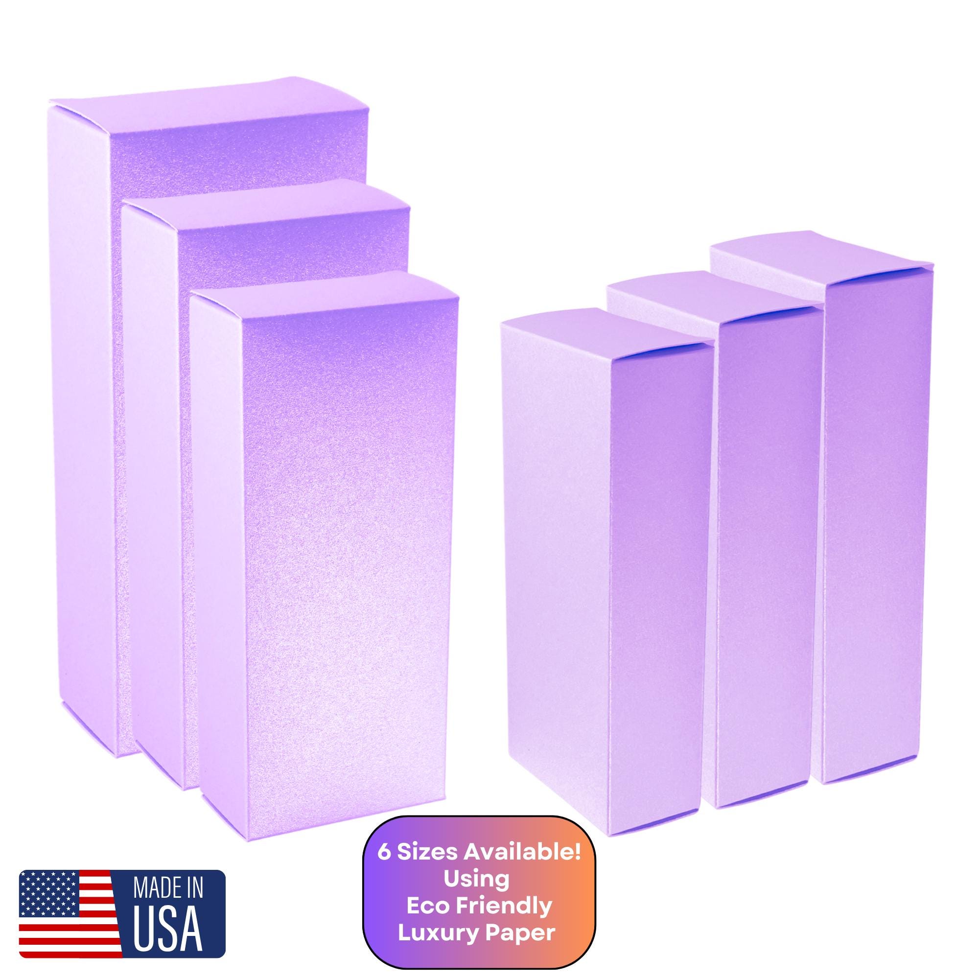 Lavender Shimmer Perfume Boxes: Small Business Packaging, 6 Sizes