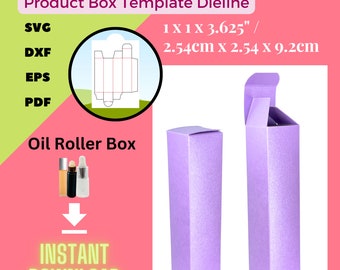 Roller Bottle Box Template Dieline, Skin Care Packaging, Serum Boxes For Instant Digital Download