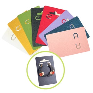 Tarjetas para pendientes con cierre de palanca, de aro o de broche. Tarjetas de exhibición de joyería con papel de primera calidad. Juego de 50.