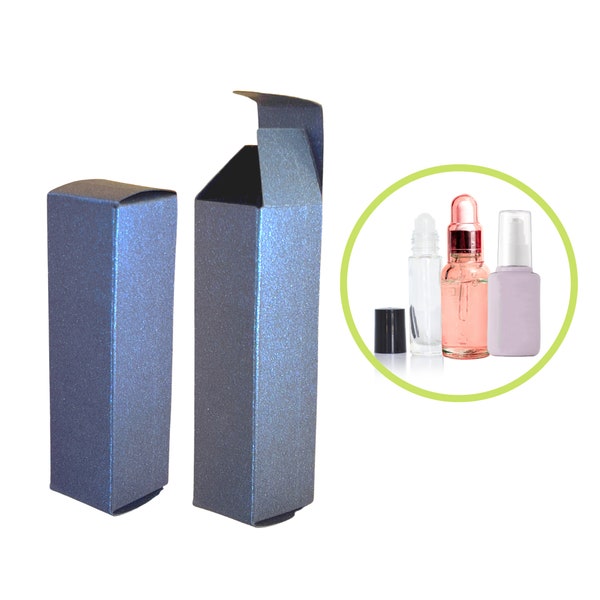 Roller Bottle Boxes Blue for Serums, Perfume Bottles, and Essential Oil Roll On Containers 10ml to 15ml, Bulk Packaging Wholesale