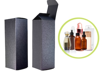 2oz Boxes to 4oz Boxes, Black Product Boxes in Various Sizes for Dropper Bottles, Spray Caps or Dispensers Packaging