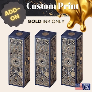 Individuell bedruckte Verpackung, Add-On-Preis nur für Gold-Tinte | Personalisierte Boxen | Benutzerdefinierter Druck für Produkte | Luxusverpackung Fügen Sie Ihr Logo hinzu